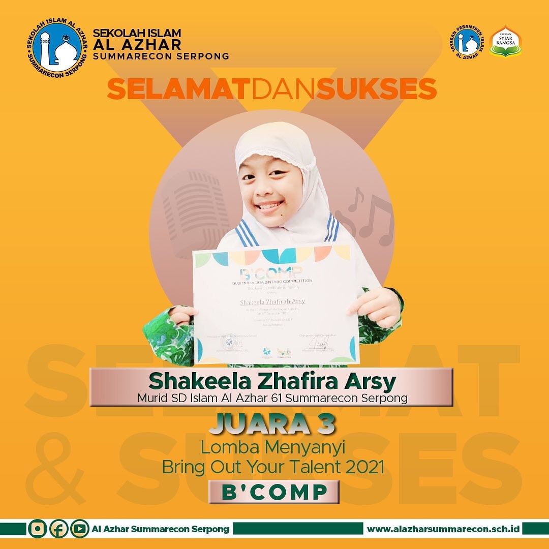 Prestasi SD Islam Al Azhar 61 Summarecon Serpong dalam Kompetisi Bring Out Your Talent 2021