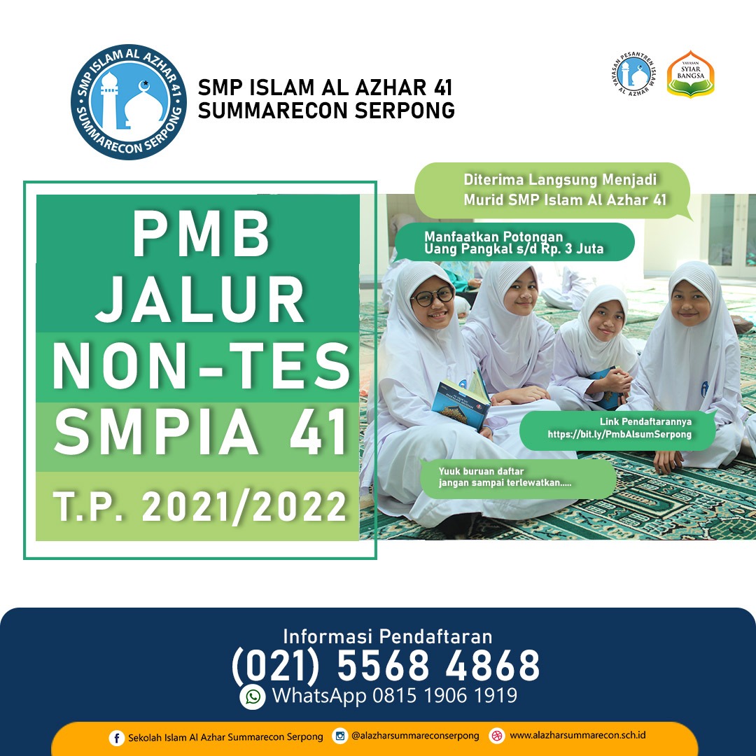 PMB JALUR NON-TES SMPI AL AZHAR 41