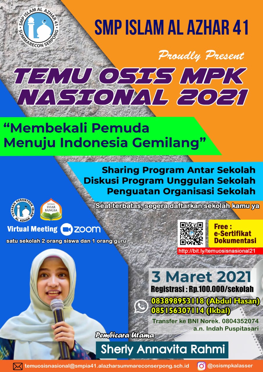 TEMU OSIS MPK NASIONAL 2021 SMP ISLAM AL AZHAR 41 SUMMARECON SERPONG