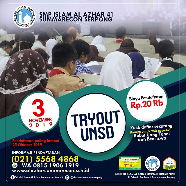 TRY OUT UNSD 2020  SMP ISLAM AL AZHAR 41 SUMMARECON SERPONG